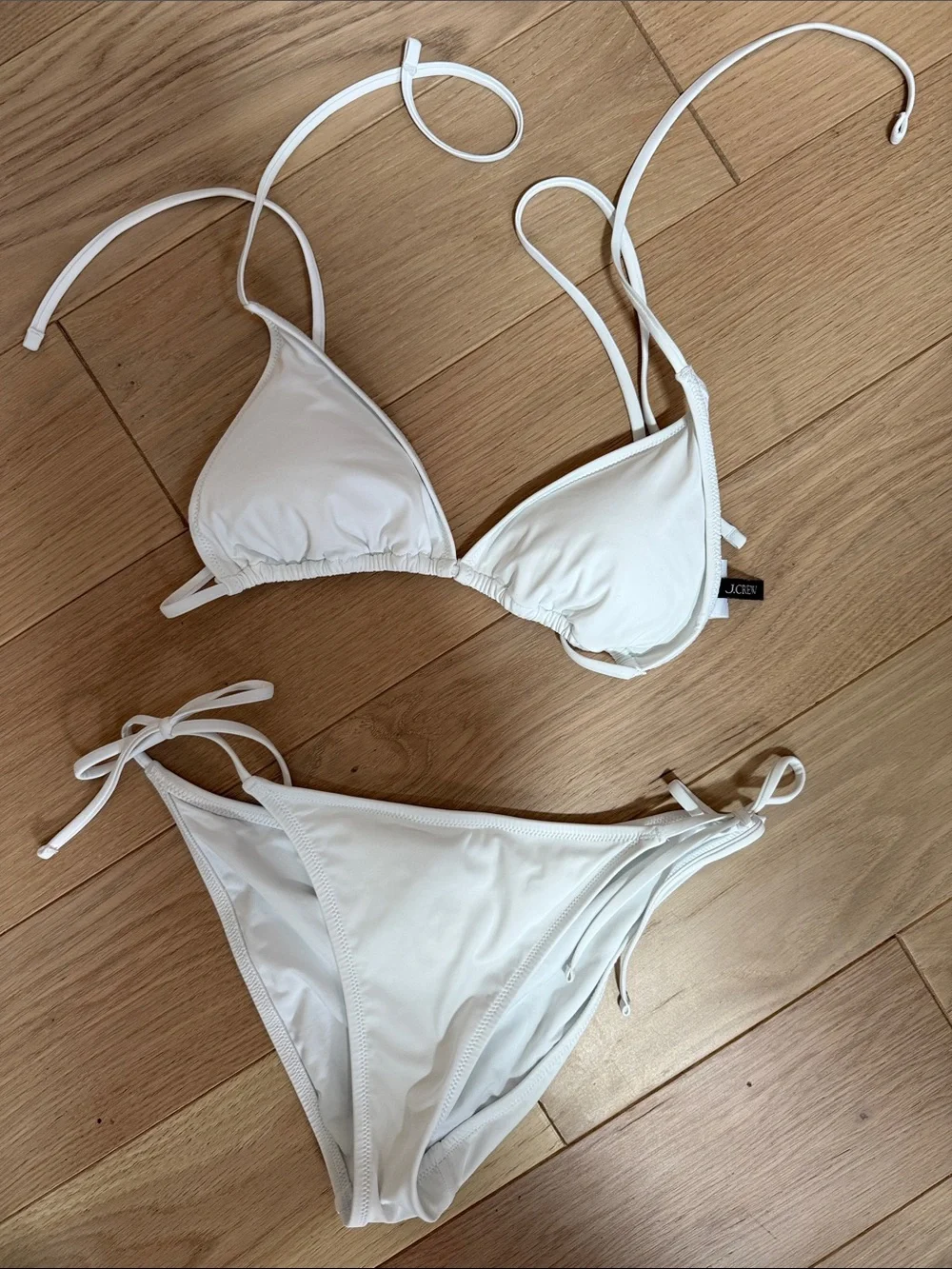 J. Crew White Triangle Tie-Side Bikini